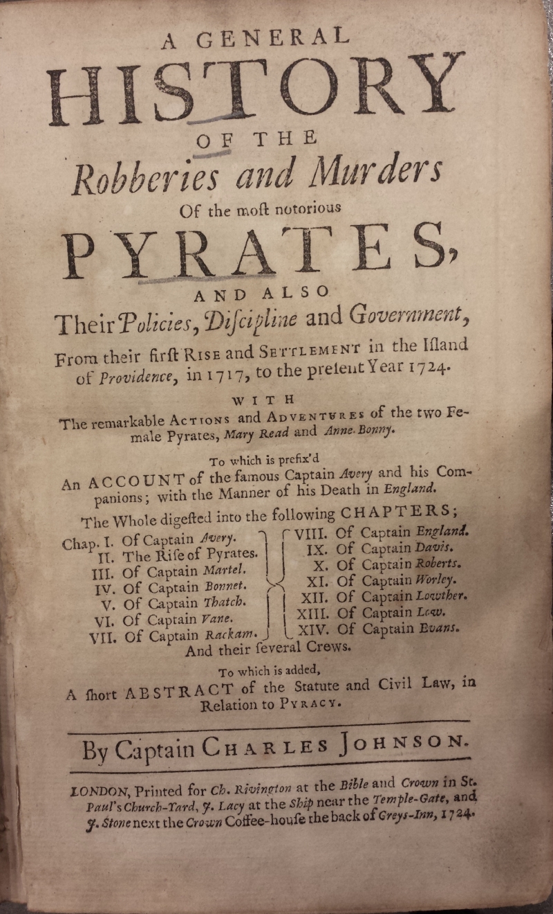 A General History of the pyrates - Title page